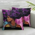 thumbnail image 3 of Nawypu Pillowcase African American Black Girl Throw Pillow Covers Shells for Couch Office Bedroom Home Decoration,, 3 of 5