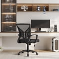 thumbnail image 2 of Silla Yaheetech Mesh, soporte lumbar ergonómico con respaldo medio, negro, 2 of 9