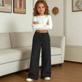 thumbnail image 4 of Women's Casual High-Waisted Wide-Leg Trousers with Smocked Waist and Loose Fit, 4 of 8