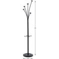 thumbnail image 6 of Alba  Festival Coat Stand in Black- with 5 Black Rounded Coat Pegs and an Integrated Umbrella Holder, 6 of 13