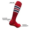 thumbnail image 5 of COUVER Unisex Cotton Bottom Cushion Striped Knee High Softball Sports Socks, Red/White/Navy, Medium, 1Pair, 5 of 8