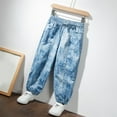 thumbnail image 2 of QIPOPIQ Girl Jeans,Elastic Slim Fit Patchwok Printed Denim Pants Clearance, 2 of 5