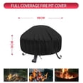 thumbnail image 2 of Round Fire Pit Cover For Patio, All Weather Protection Heavy Duty Cover Waterproof Windproof UV-Resistant, Fits Most Outdoor Fire Pits Up To 32 Inches Diameter (Black), 2 of 5