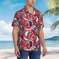 thumbnail image 3 of Rateoe Rooster Head Pattern Men’s Hawaiian Shirt – Short Sleeve Button-Down Tropical Beach Shirt, Lightweight & Breathable Casual Aloha Shirt with Pocket,X-Large, 3 of 7