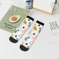 thumbnail image 7 of Rateoe Cute Dinosaurs Pattern Quarter Crew Socks,Toe Seamed Ankle Socks,Cotton Cushioned Breathable Athletic Crew Sports Socks, 7 of 7