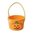 thumbnail image 2 of 1Pack Halloween Spooky Monster Woven Hand Basket, 13.78in Total Height Cotton Rope Organizer Bin, Holiday Candy & Decor Storage Tote Basket (F), 2 of 5