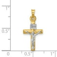 thumbnail image 3 of Auriga Fine Jewelry 14K Two-tone Gold Hollow Crucifix Cross Pendant for Women (L - 23mm, W - 11mm), 3 of 6