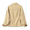 thumbnail image 5 of Women Spring And Autumn Coats Warm Solid Long Sleeve Denim Jacket Outerwear, 5 of 5