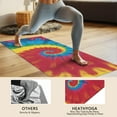 thumbnail image 4 of Colorful Rainbow Tie Dye Spiral Pattern Hot Yoga Mat Towel Non Slip for Hot Yoga - Quick-Drying Yoga Mat Cover with 4 Corner Pockets with Travel Bag - Hot Yoga Towel Non Slip 74"x26", 4 of 6