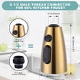 thumbnail image 5 of Wowow Kitchen Faucet Head Replacement Gold, 3 Function Pull Out Spray Nozzle with 9 Adapters for Kitchen Sink Faucet，US Standard for Moen Kohler Delta Faucets G1/2 Male Connector, 5 of 5