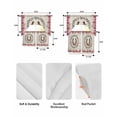 thumbnail image 5 of Pink Roses Swag Kitchen Curtains Sets for Windows 24 Inch Length, Spring Horseshoes Floral Leaves Rustic Short Window Curtain Panels Swags Valances and Tiers 3 Piece Set for Cafe/Dining Room, 5 of 5