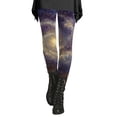 thumbnail image 2 of Endives Women's Legging High Waisted Milky Way Print Stretchy Yoga Legging Workout Pants Casual Daily Wear Purple, 2 of 7