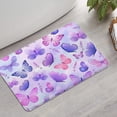 thumbnail image 2 of Purple Butterfly Lavender Pattern Bathroom Rugs Mat,Non Slip Microfiber Bathroom Rug,Rubber Backing,Soft Bathroom Mats for Bathroom Floor,Tub and Shower,17x27in(43x68cm), 2 of 5