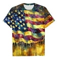 thumbnail image 4 of GERsome Womens 4th of July T Shirts American Flag Patriotic Short Sleeve Crew-Neck Tops USA Flag Stars Stripes Casual Summer Tee S-2XL, 4 of 5