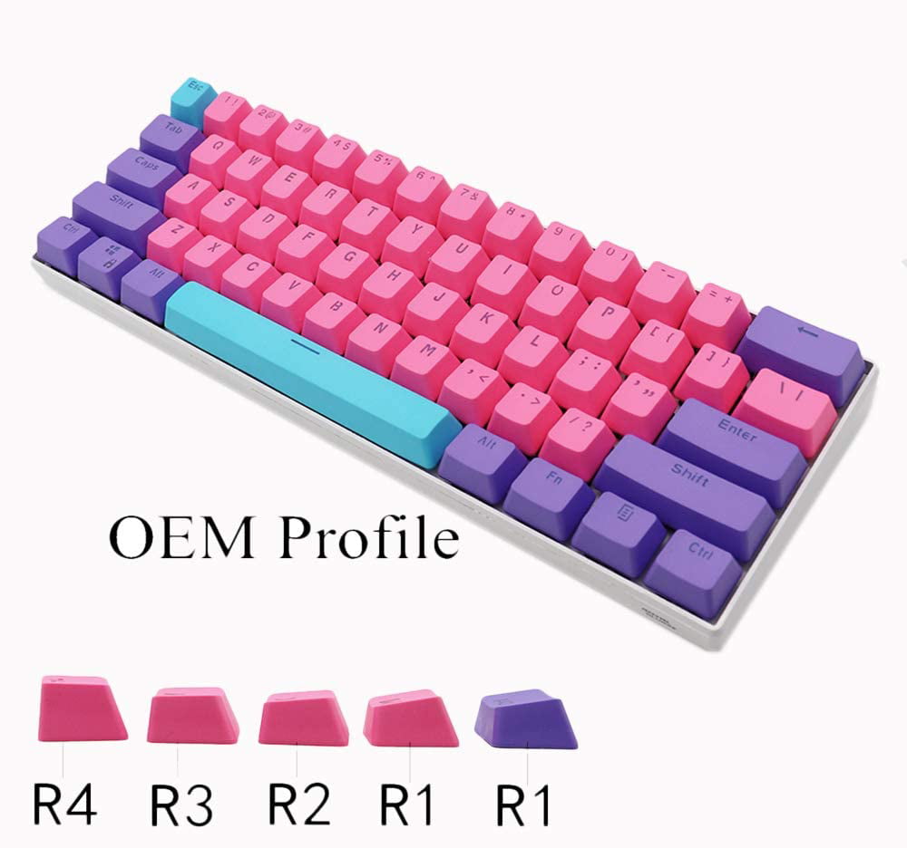 GH60 61 PBT Keycaps Backlight Bicolor Teclado Mecánico PBT Teclas ANSI Layout Keyset para Ducky Keyboard Keycaps RK61 Annie/Keyboard Poker Keys ALT61 Solo Vende keycaps