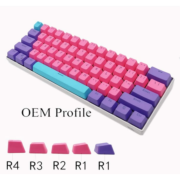 61 Pbt Purple Keycaps For 60 Percent Keyboard Ducky One 2 Mini Keycaps Set Backlit For Cherry Mx And Gateron Switches 60 Mechanical Keyboard Rk61 Apex Pro 2 Anime Joker Walmart Com Walmart Com