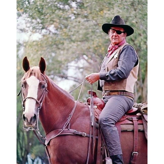John Wayne on horseback as Rooster Cogburn in True Grit 8x10 photo