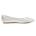 thumbnail image 2 of Zapatos DREAM PAIRS Flats Plateados con Punta y Slip On Talla 9.5, 2 of 5