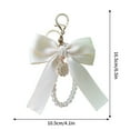 thumbnail image 3 of Tainini Cute Bow Keychain Wristlet for Women, Pearl Key Chains for Car Keys Bow Keychain Accessories for Women, 3 of 4