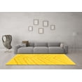 thumbnail image 3 of Ahgly Company Machine Washable Indoor Square Solid Yellow Modern Area Rugs, 7' Square, 3 of 4