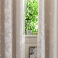 thumbnail image 2 of Mix Match Embroiered Sheer Overlay Room Darkening Drapes, 2 panels Double Layer curtains 52*84inch Grommet Panels for Bedroom & Living Room, 2 of 5