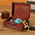 thumbnail image 3 of AFQH Vintage Wooden Storage Box With Buckle Jewelry Storage Box Organization Box, 3 of 10