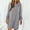 Light Gray, variant on LUXUR Women Pullover Jumper Crew Neck Mini Dresses Long Sleeve Sweater Dress Loose Solid Color Brown S