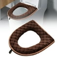 thumbnail image 2 of Soft Thick Washable Toilet Seat Cover, Bathroom Soft Thicker Warmer with Zipper Snaps Fixed Stretchable Washable Fiber Cloth Toilet Seat Covers Pads, Most Standard Size, 2 of 9