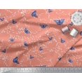 thumbnail image 2 of Soimoi Orange Modal Satin Fabric Dot & Butterfly Decor Fabric Printed Yard 42 Inch Wide, 2 of 3