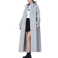 thumbnail image 6 of Frostluinai Womens Long Rain Poncho Hooded Waterproof Snap Buttons Elastic Cuffs Zip Up Solid Color, 6 of 8