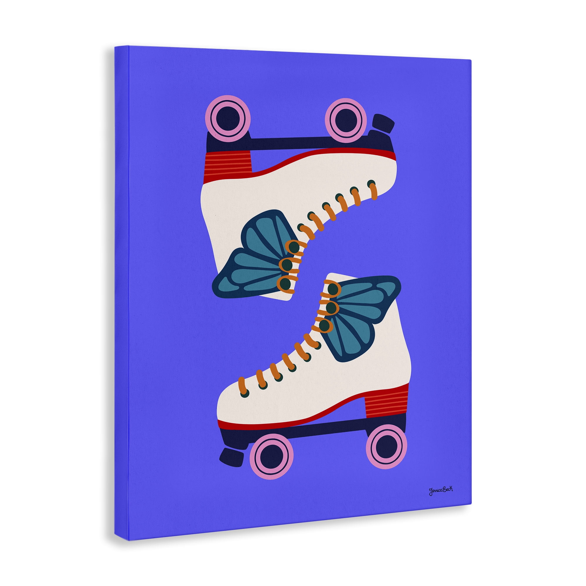 Stupell Industries Bold Roller Skates Entertainment Painting Wrapped Canvas Art Print Wall Art, 16 x 20