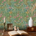 thumbnail image 2 of Boho Peel and Stick Wallpaper Floral Pomegranate Pink Blossoms Creamy Wall Mural 23.6in x 9.8ft Self Adhesive Removable Wall Paper Renter Friendly Wallpaper for Bedroom Kitchen Farm, 2 of 8