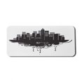 thumbnail image 1 of City Computer Mouse Pad, Pattern of Contemporary Art Style Silhouettes of Buildings Paint Drops, Rectangle Non-Slip Rubber Mousepad X-Large, 35" x 15", White and Charcoal Grey, by Ambesonne, 1 of 2