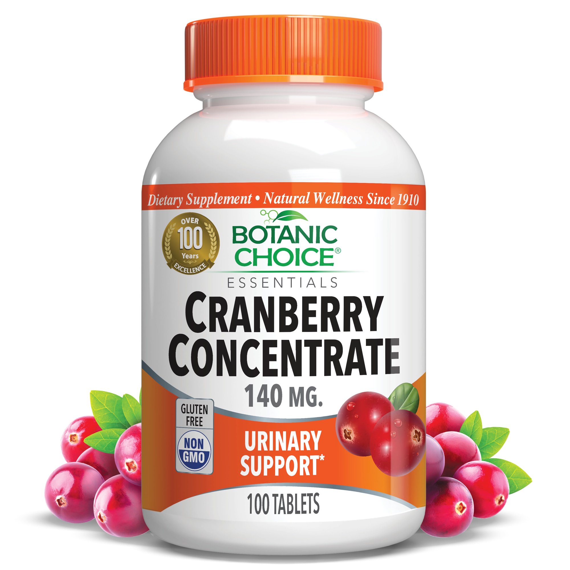 Botanic Choice Cranberry Concentrate 140 mg. Urinary Support Herbal Supplement, 100 tablets