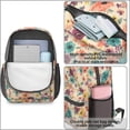 thumbnail image 4 of Pioneer Flower Floral Print Pattern 17" School Backpacks for Teens,Waterproof Oxford Fabric,S-Shape Padded Straps for School,Travel,Hiking,Camping, 4 of 5