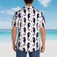 thumbnail image 4 of Pofeuu Seahorses and Hearts Print Hawaiian Shirt for Men Sleeves Casual Button Down Summer Beach Dress Shirts T-Shirts,3X-Large, 4 of 7
