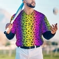 thumbnail image 6 of Daiia Animal Paw Rainbow Mens Baseball Jersey Button Down Shirts Short Sleeve Sports Uniforms-XX-Large, 6 of 9