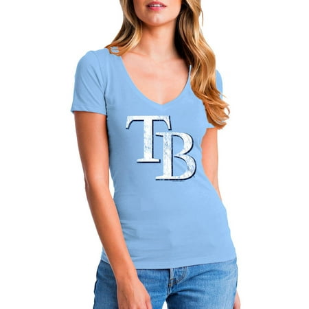 MLB Tampa Bay Rays  Women's Short Sleeve Team Color Graphic