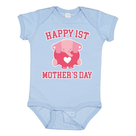 

Inktastic Happy 1st Mother s Day with Cute Elephant Gift Baby Girl Bodysuit