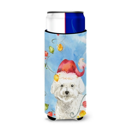 

Carolines Treasures CK2472MUK Christmas Lights Bichon Frise Michelob Ultra Hugger for slim cans Slim Can multicolor
