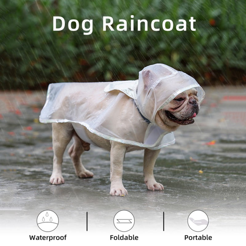 Thin Puppy Dog Poncho Clothes Pet Raincoat Waterproof Transparent Foldable