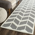 thumbnail image 3 of SAFAVIEH Cambridge Austyn Zig Zag Stripes Wool Area Rug, Dark Grey/Ivory, 4' x 6', 3 of 10