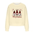 thumbnail image 4 of IROINNID Women's Long Sleeve Sweatshirt Round Neck Mid-Length Leisure Christmas Print Pullover Sweater, Beige, 4 of 4