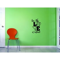 Custom Decals For The Love Of Softball Wall Art Size: 12 X 18 Inches Color: Black