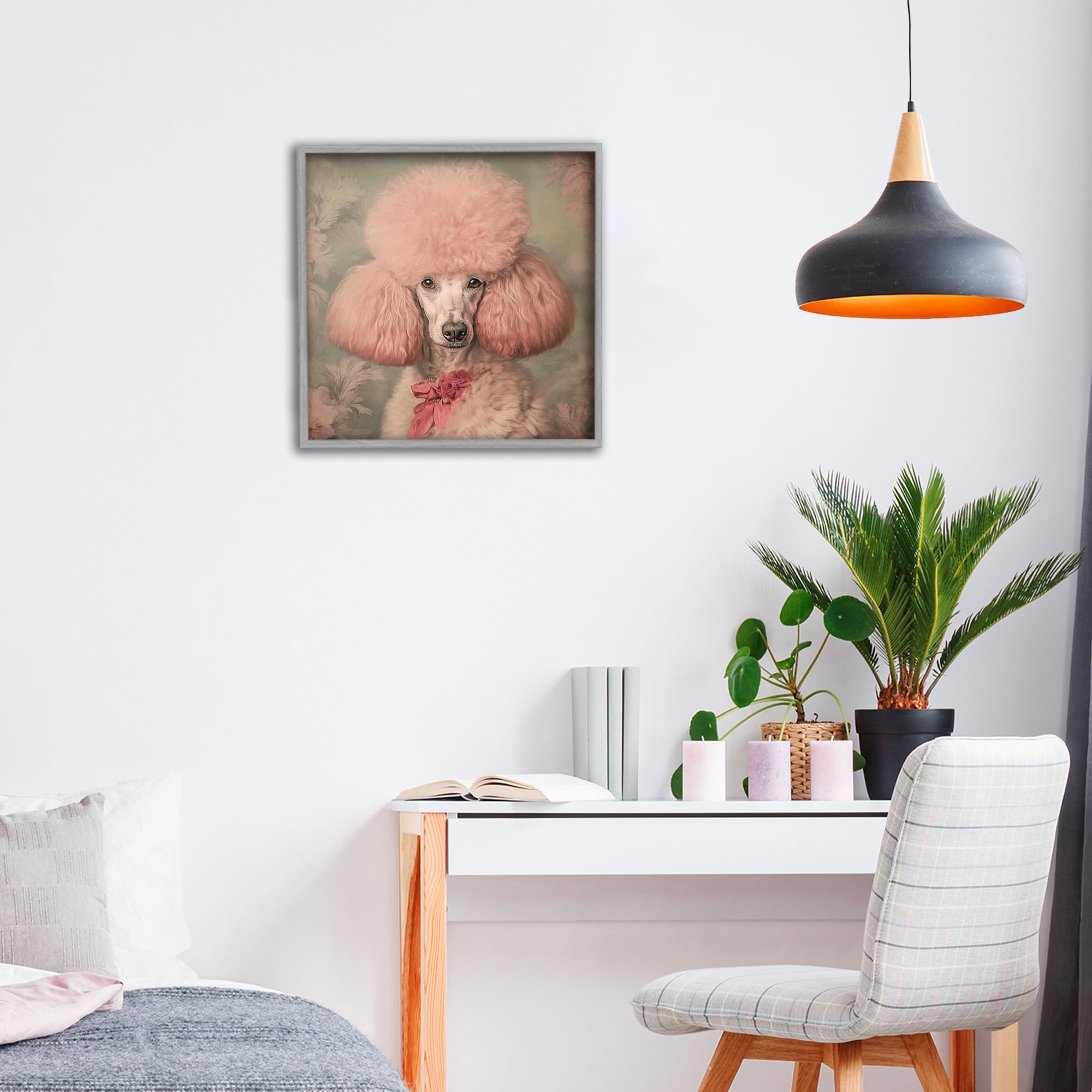 Stupell Industries Miss Baroness Blush Gray Framed Giclee Art, design by Tina LeCour