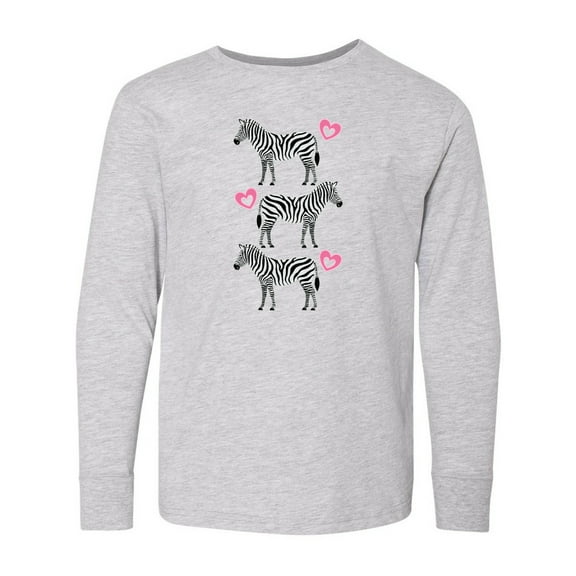 Inktastic Zebra Cute Safari Animal Long Sleeve Youth T-Shirt