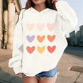 thumbnail image 6 of WOYY Little Girls' Hoodie Casual Hearts Print Hooded Sweatshirt, Sizes 5-6, 6 of 8