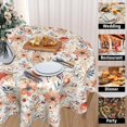 thumbnail image 4 of Fall Flowers Tablecloth Round 60 inch,Orange Autumn Floral Leaves Farmhouse Decorative Table Cloth Washable Wrinkle Resistant for Kitchen Dining Room Party Picnic Harvest Decor, 4 of 6