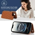 thumbnail image 3 of for iPhone 16e Wallet Case with Card Holder, Magnetic Back Folio PU Leather Purse Case for Women Girls, RFID Blocking Protective Flip Stand Phone Cover for iPhone 16e, Brown, 3 of 7