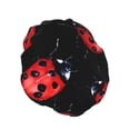 thumbnail image 2 of Easygdp Beautiful Red Ladybug Shower Caps for Women, Double Waterproof Layers Shower Cap, Quick Drying Bath Hair Cap Reusable, 2 of 9